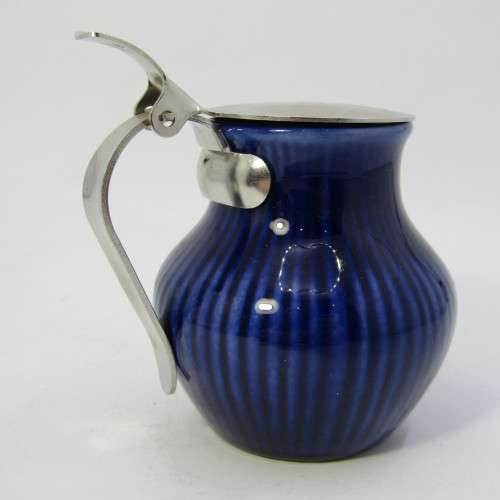 Vintage porcelain mustard pot with lid - 7,5cm