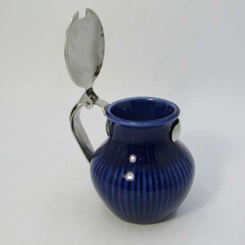 Vintage porcelain mustard pot with lid - 7,5cm