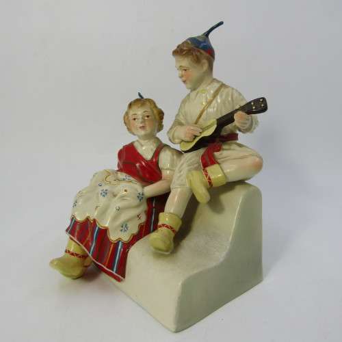 Vintage Madeira porcelain boy and girl figurine