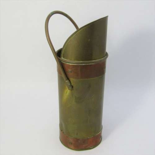Small vintage brass and copper milk jug