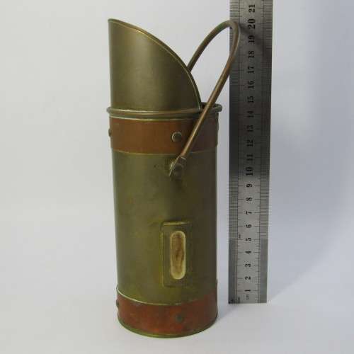 Small vintage brass and copper milk jug