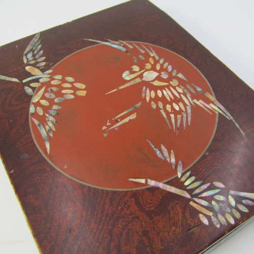Vintage Japanese jewellery box with mother of pearl inlays