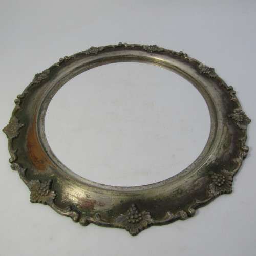Vintage silver plated hot pan stand with wooden bottom