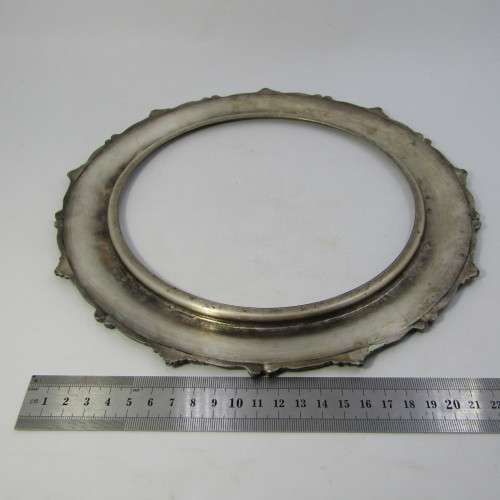 Vintage silver plated hot pan stand with wooden bottom