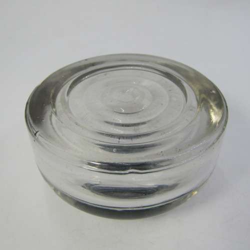 Vintage glass ink well with lid