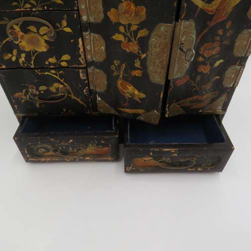 Antique Asian hand painted writing bureau