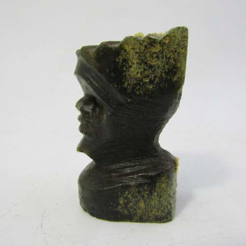 African soap stone carved chess set in suit case