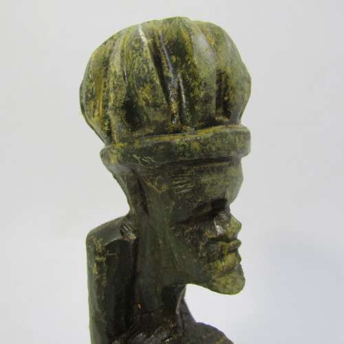 African soap stone carved chess set in suit case