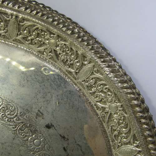 Vintage Eastern silver plated tea set - tea pot, milk jug, sugar bowl and tray