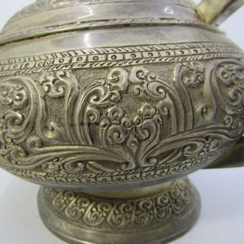 Vintage Eastern silver plated tea set - tea pot, milk jug, sugar bowl and tray
