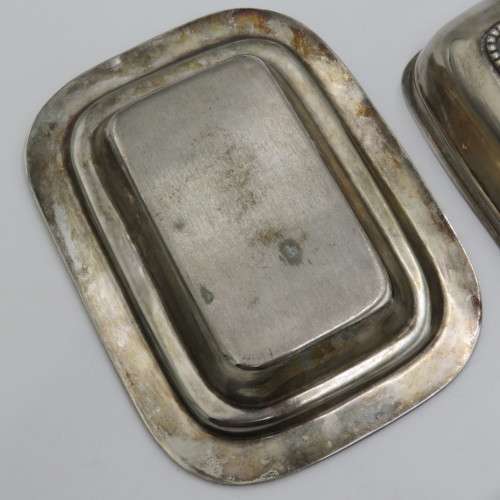Vintage silver plated butter dish with glass