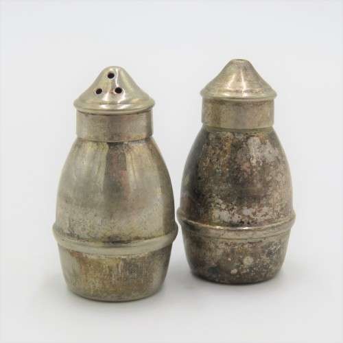 Pair of vintage EPNS salt and pepper shakers