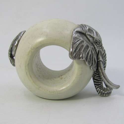 Hot Metal African Elephant napkin ring by Helen Richard