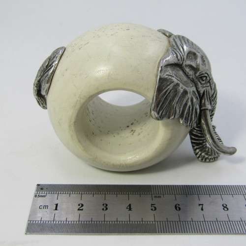 Hot Metal African Elephant napkin ring by Helen Richard