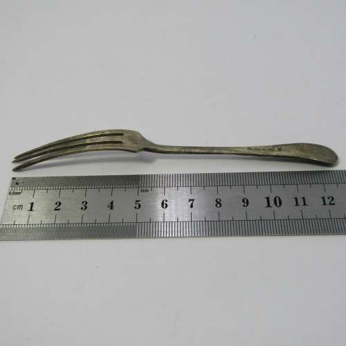 Vintage silver plated pickle forks in box