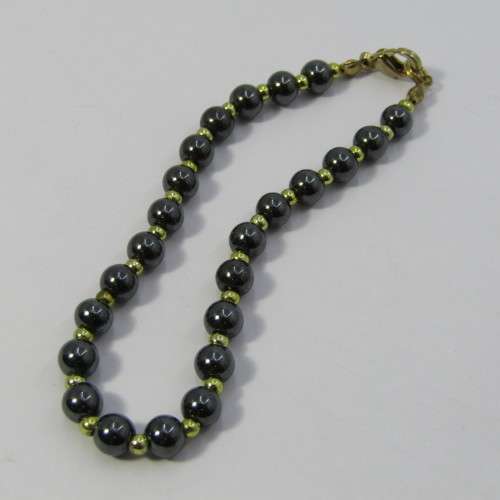 Vintage Hematite necklace and bracelet set - necklace 44cm, bracelet 20cm