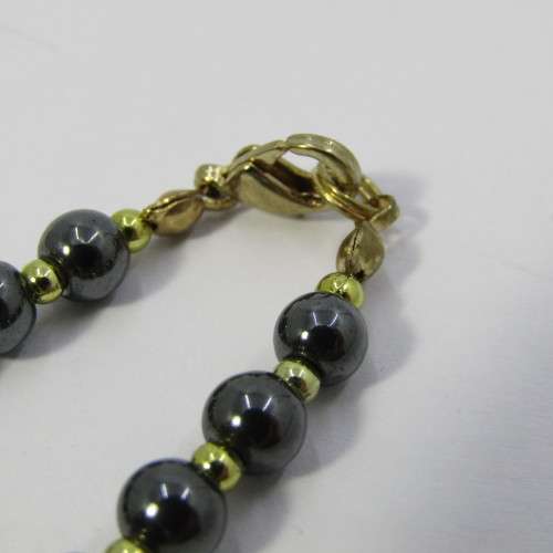 Vintage Hematite necklace and bracelet set - necklace 44cm, bracelet 20cm