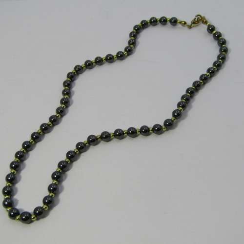 Vintage Hematite necklace and bracelet set - necklace 44cm, bracelet 20cm