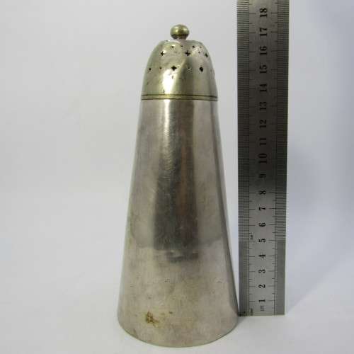 Vintage Walker and Hall silver plated sugar shaker with SA coat of arms emblem