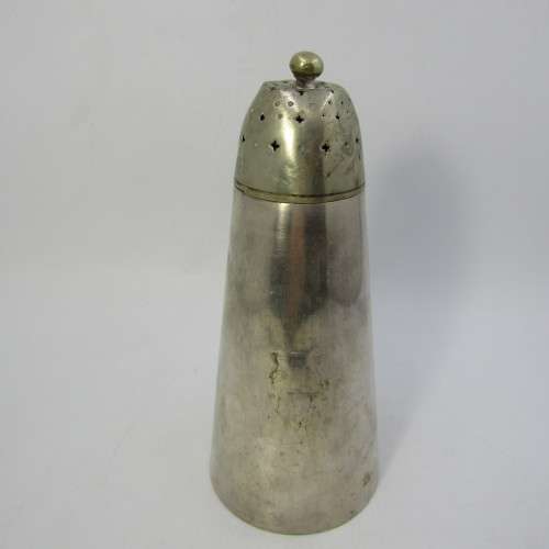 Vintage Walker and Hall silver plated sugar shaker with SA coat of arms emblem