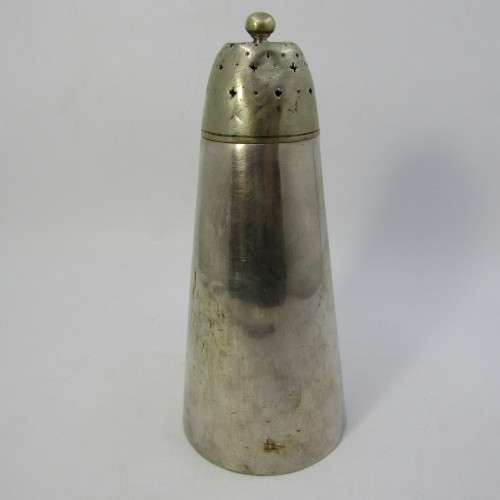 Vintage Walker and Hall silver plated sugar shaker with SA coat of arms emblem