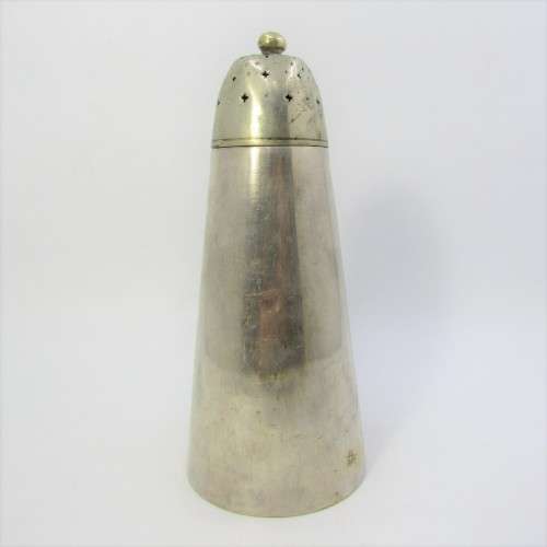 Vintage Walker and Hall silver plated sugar shaker with SA coat of arms emblem