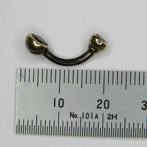 9kt Gold belly ring with Aquamarines - weighs 1,1g