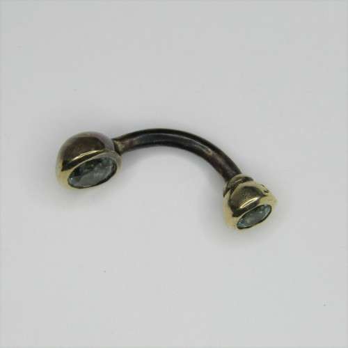 9kt Gold belly ring with Aquamarines - weighs 1,1g