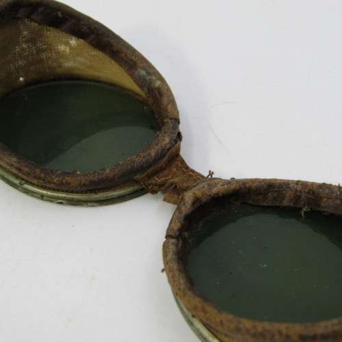 Pair of antique / vintage motorcycle glasses - no strap