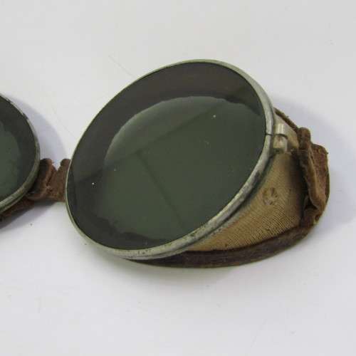 Pair of antique / vintage motorcycle glasses - no strap