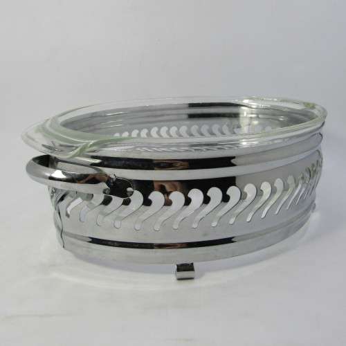 Vintage Anchor Hocking Fire Kingglass bowl with stand