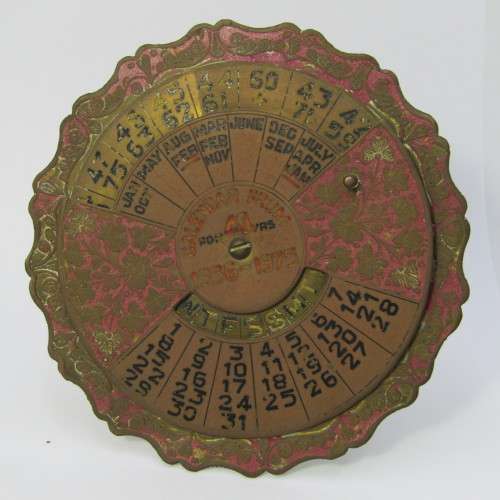 Vintage 1936-1975 brass 40 year calendar