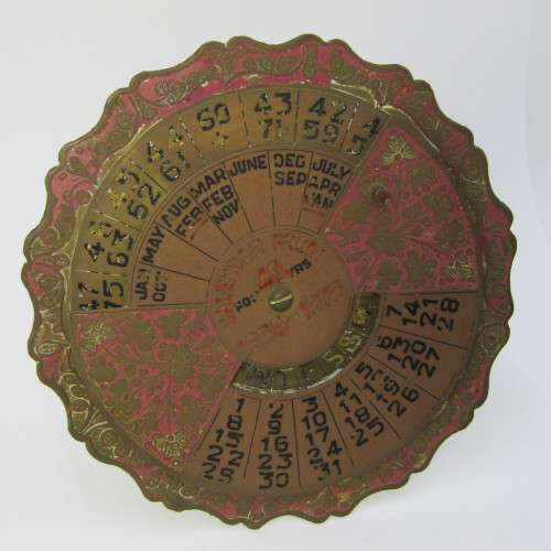 Vintage 1936-1975 brass 40 year calendar