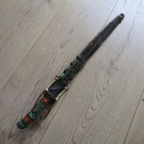 Very Old African handmade dagger with leather work