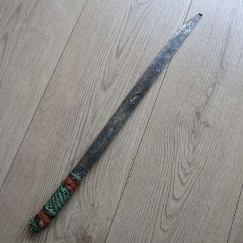 Very Old African handmade dagger with leather work