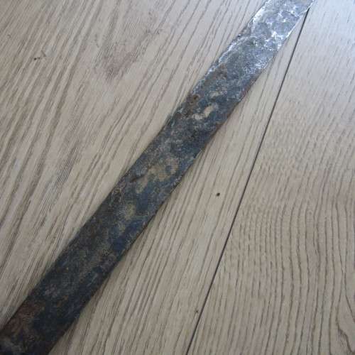 Very Old African handmade dagger with leather work