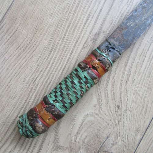 Very Old African handmade dagger with leather work