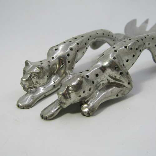 Pair of Diana Carmichael Cheetah salad servers