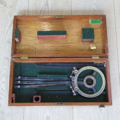 Antique Henry Hughes and Sons maritime naval station pointer in case