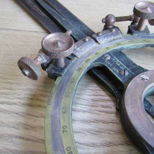 Antique Henry Hughes and Sons maritime naval station pointer in case