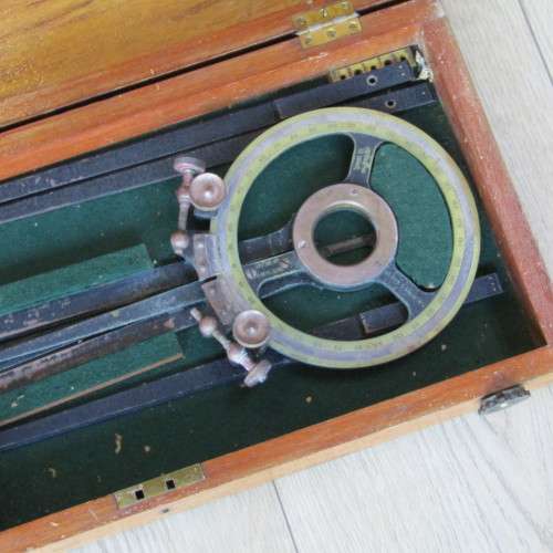 Antique Henry Hughes and Sons maritime naval station pointer in case