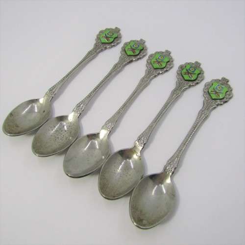 Lot of 5 Bisley shooting souvenir spoons