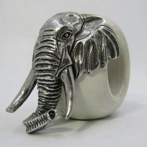 Hot Metal African Elephant napkin ring by Helen Richards