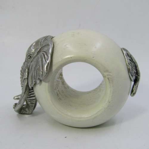 Hot Metal African Elephant napkin ring by Helen Richards
