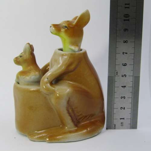 Vintage porcelain Kangaroo salt and pepper shakers