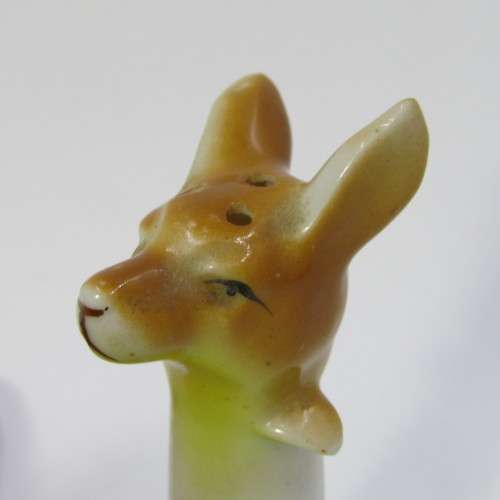 Vintage porcelain Kangaroo salt and pepper shakers