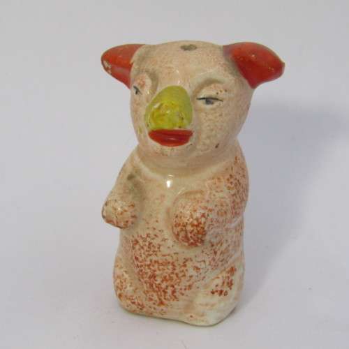 Pair of vintage porcelain pig salt and pepper shakers