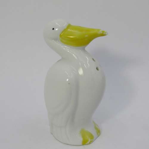 Pair of porcelain Pelican salt and pepper shakers