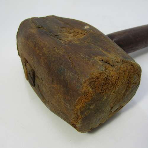 Antique wooden hammer - well used