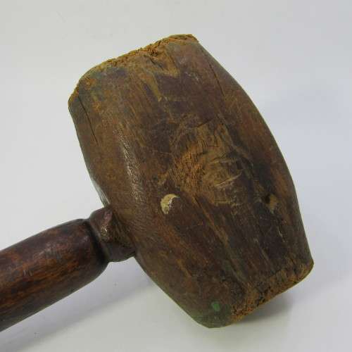 Antique wooden hammer - well used